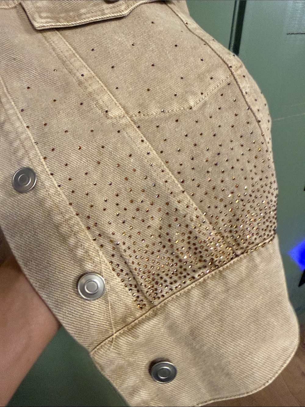 BiBi Taupe Studded Denim Jacket - Picture 4 of 7